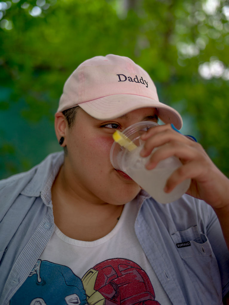 Cassy Hernandez drinks her drink